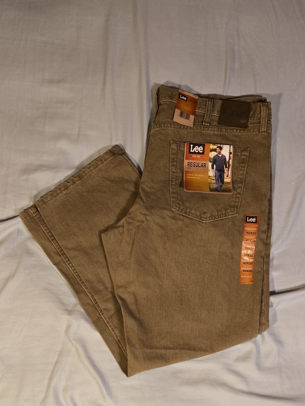 Lee Regular Fit, Straight Leg Jeans Pants - Tan 'NEW'